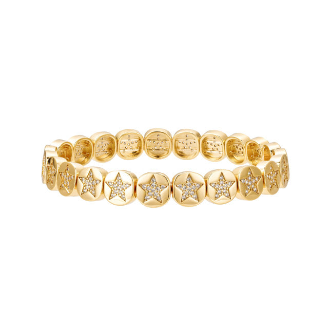 Bracelet Couture 5 Rangs Plaqué Or Années 80 - Style Chaîne/maillon, Occasion En Excellent état